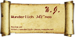 Wunderlich János névjegykártya