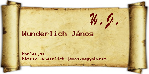 Wunderlich János névjegykártya