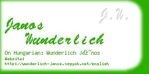 janos wunderlich business card